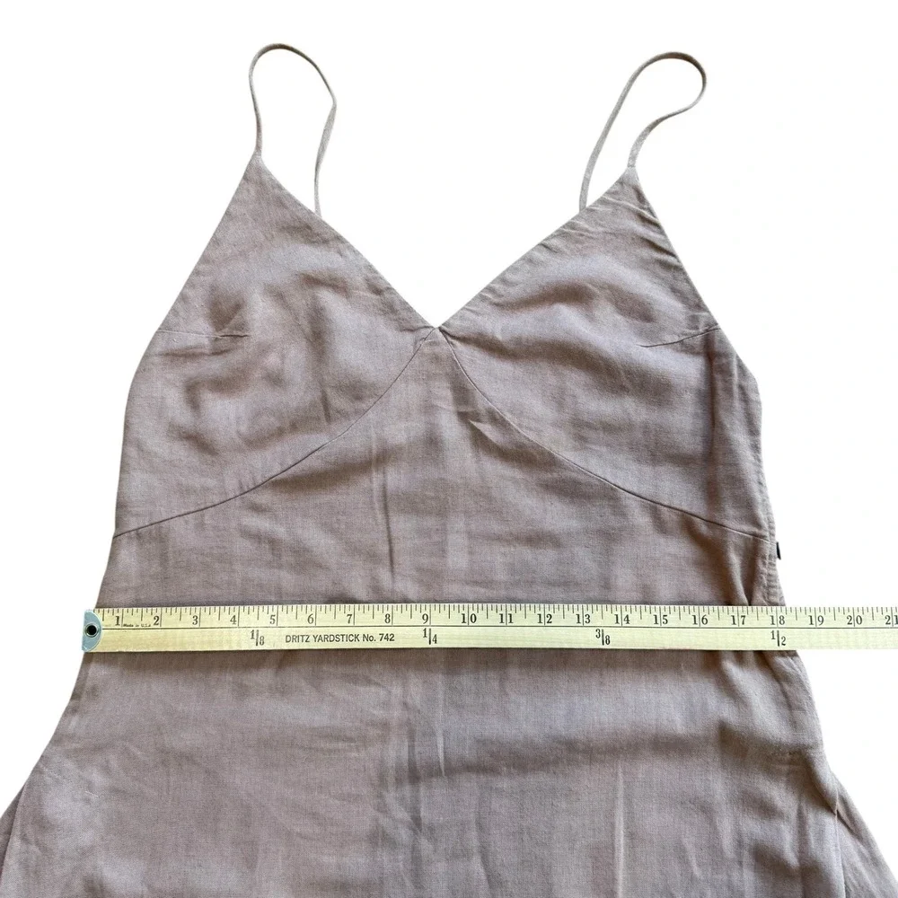 Free People Linen Blend Side Button Midi Slip Dress Mauve Brown Size‎ M - Picture 11 of 12